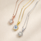 Aurevia™ Eternal Spark Pendant Necklace – Flawless D-Color Moissanite in 925 Sterling Silver