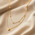 Serelle™ Essentials Heart & Pearl Layered Set – Gold-Tone Necklace & Bracelet Duo