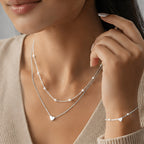Serelle™ Essentials Heart & Pearl Layered Set – Gold-Tone Necklace & Bracelet Duo