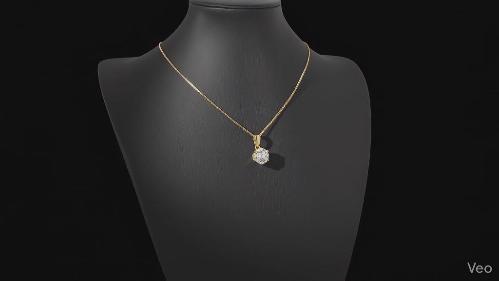 Aurevia™ Eternal Spark Pendant Necklace – Flawless D-Color Moissanite in 925 Sterling Silver